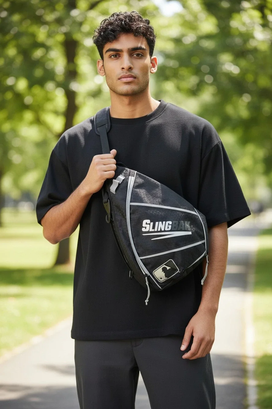 Franklin SlingBak Mens Baseball Equipment Backpack Black One Size MLB Logo